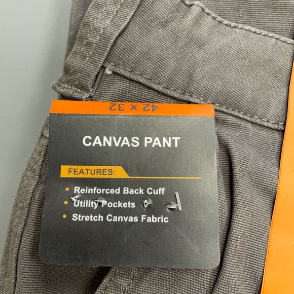 NEW Colorado Clothing Men's 42x32 Canvas Pants Utility Pockets Stretch Gray - Picture 7 of 10